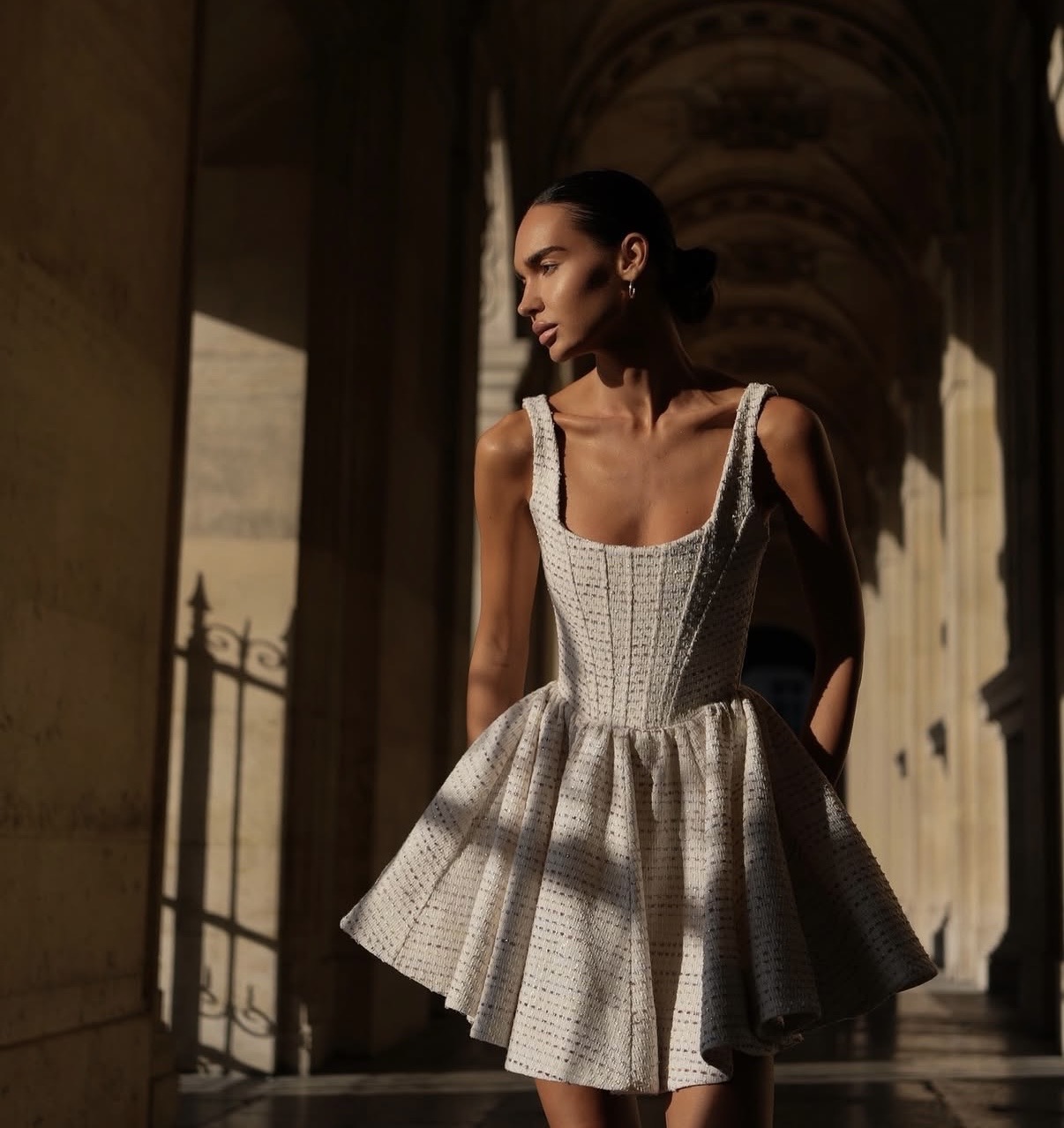 AMAL DRESS Tweed