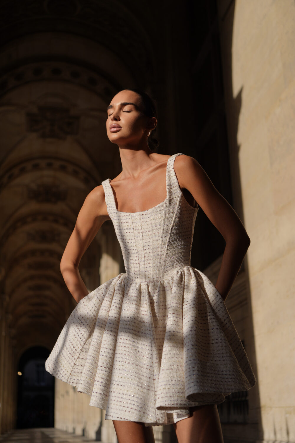 AMAL DRESS Tweed