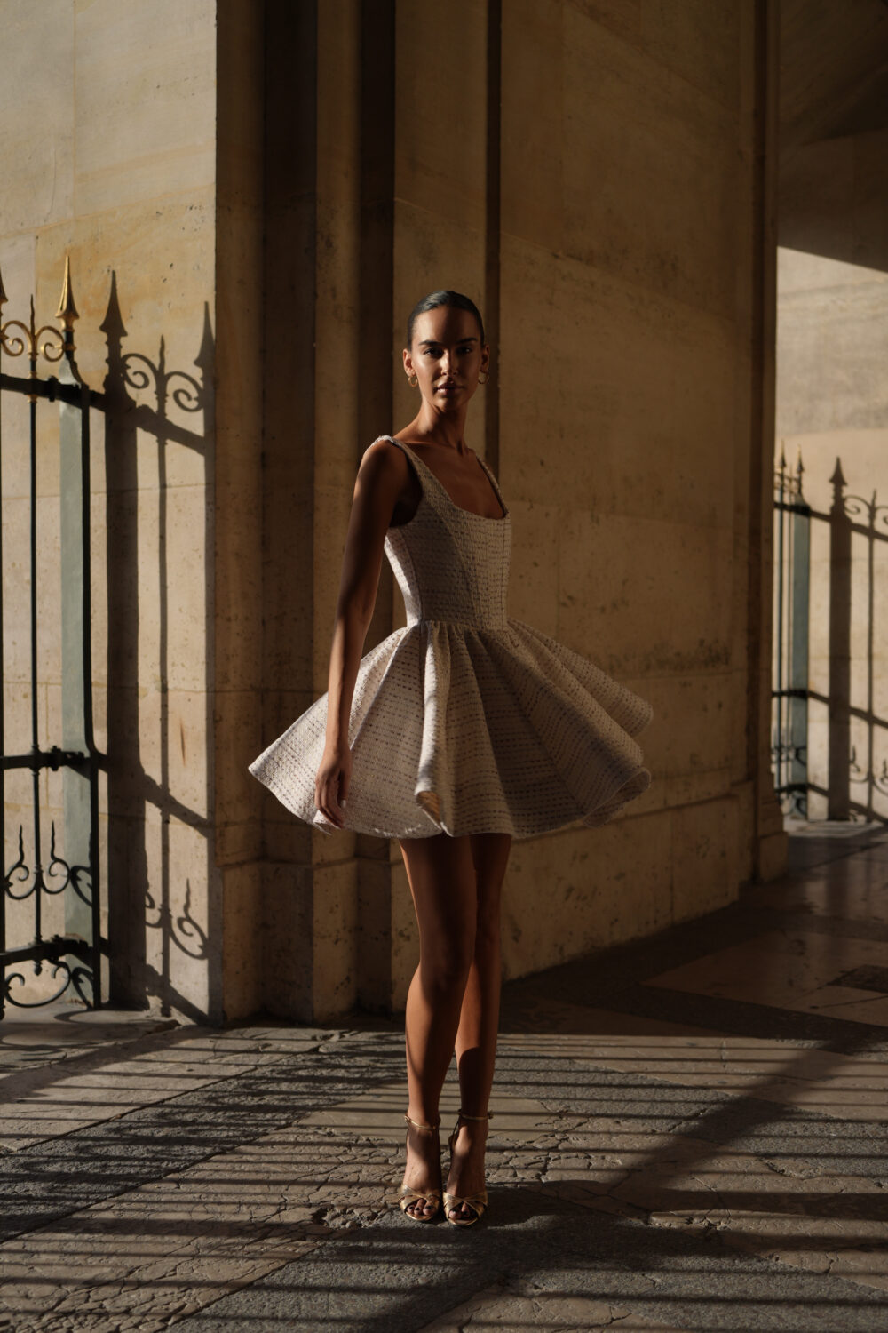 AMAL DRESS Tweed